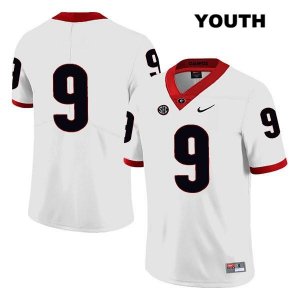 Youth Georgia Bulldogs NCAA #9 Ameer Speed Nike Stitched White Legend Authentic No Name College Football Jersey MNY7454SC